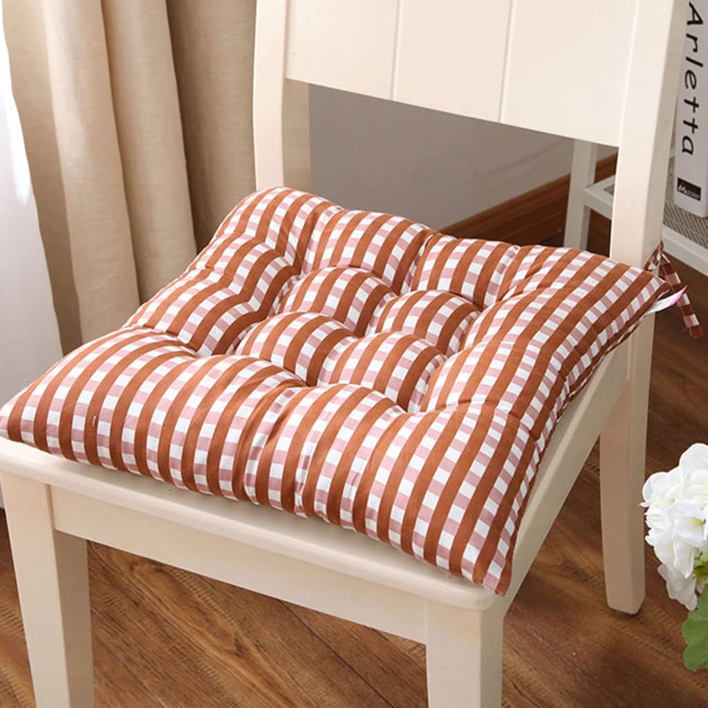 4 Pack Seat Cushion Dining Chair Pads with Ties, Square Non-Slip Thicken Seat Pillows, Super Soft Comfort Non Slip Square Seat Pads for Kitchen Dining Office Living Room Patio -C-40x40CM