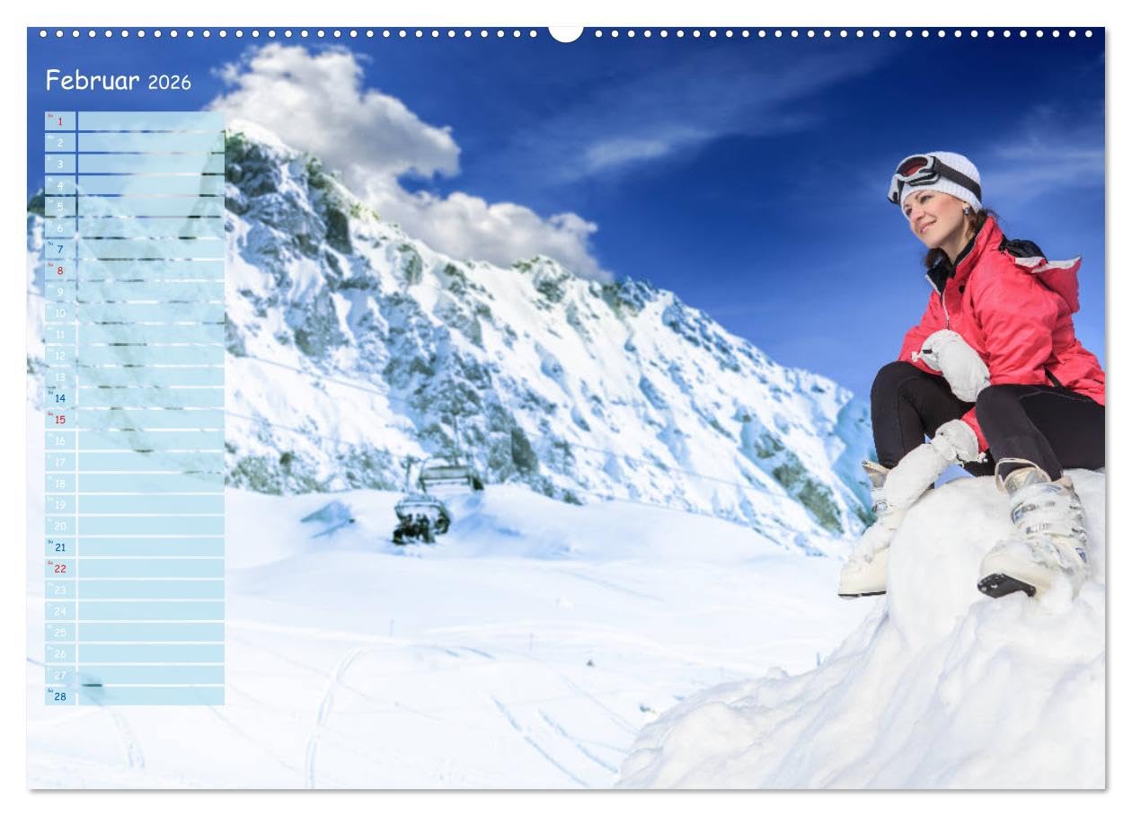 Ski und Snowboard - Leidenschaft im Schnee (Wandkalender 2026 DIN A2 quer), CALVENDO Monatskalender: Ein ganzes Jahr lang das Hochgefühl des Wintersports (CALVENDO Sport)