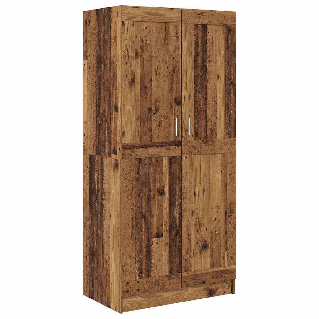 vidaXL Guardaroba Legno Vecchio 82,5 x 51,5 x 180 cm Legno Multistrato, Armadio alla Moda, Design Rustico, Spazio Ampio, Organizer per Vestiti, Decorazione Camera, Soluzione efficiente
