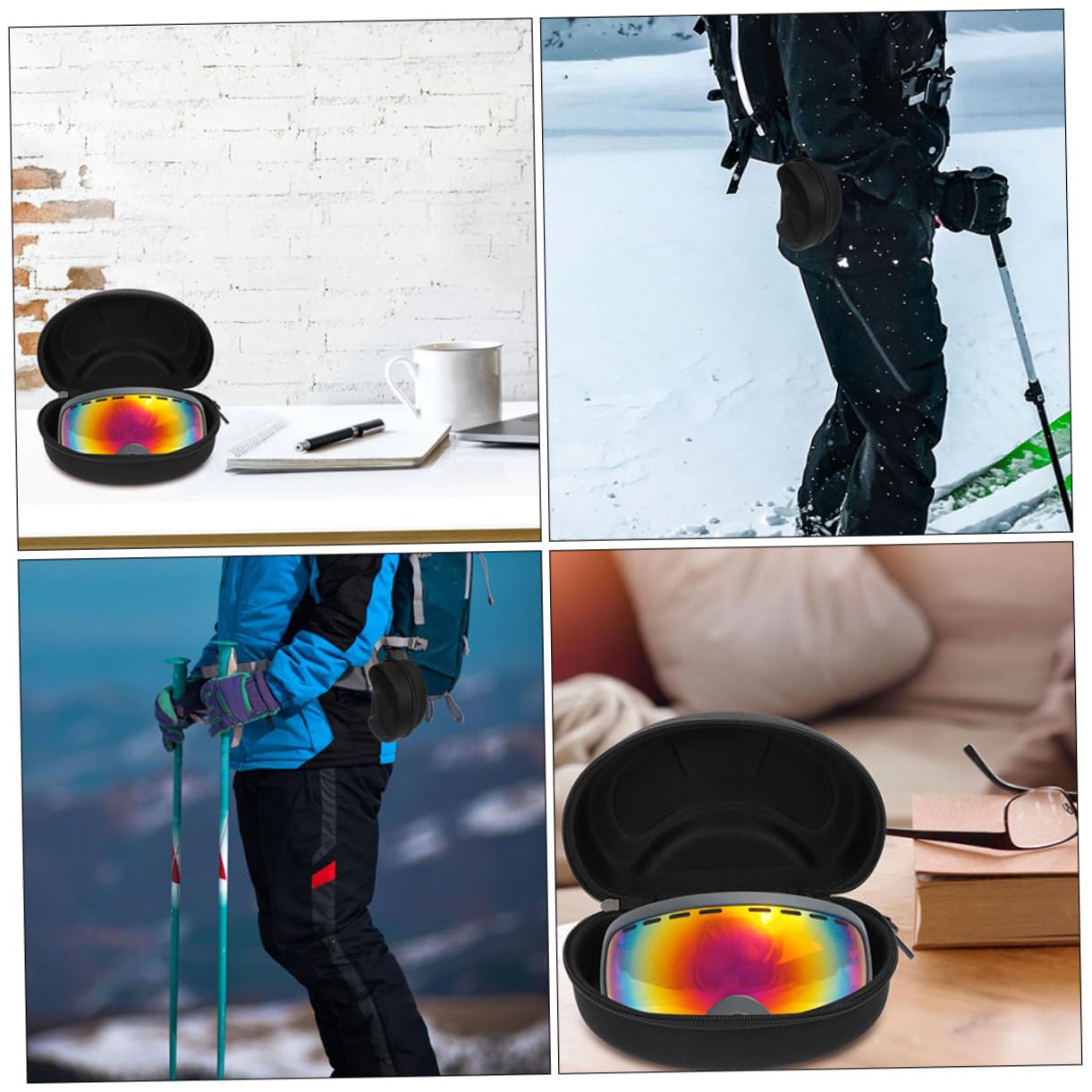 FRCOLOR Boxen Für Schneebrillen Hartschalen -brille Fall Großes Sonnenbrillenetui Brillenetuis Über Brillengläsern Skibrillenetui Schnapsgläser Brillenboxen Eva Black