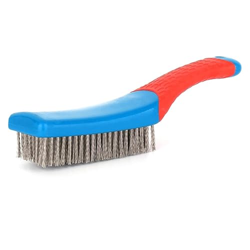 Miniatura 7 de Paquete de 2 cepillos de alambre para limpieza, cepillo de alambre de acero inoxidable resistente para limpieza de óxido de metal, limpieza de