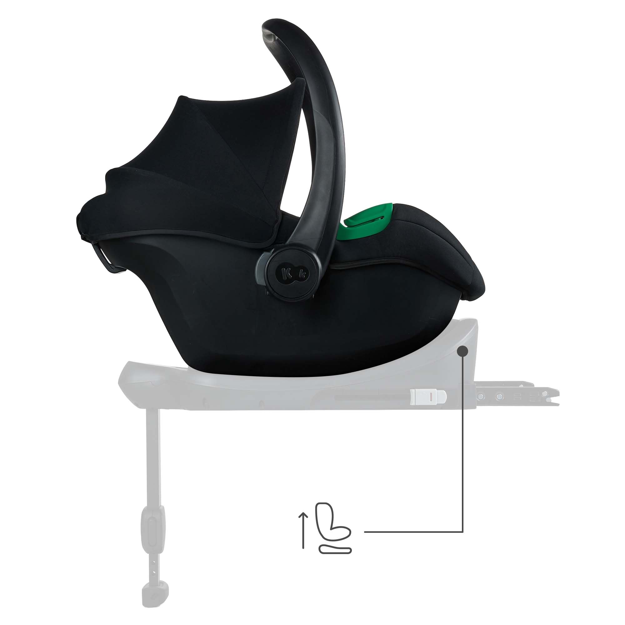 Kinderkraft MINK PRO 2 i-Size 40-87 cm Autositz, Tragesitz von Geburt an Gruppe 0+, verstellbares Kopfpolster, Einlage für die Kleinsten im Lieferumfang enthalten, Schwarz