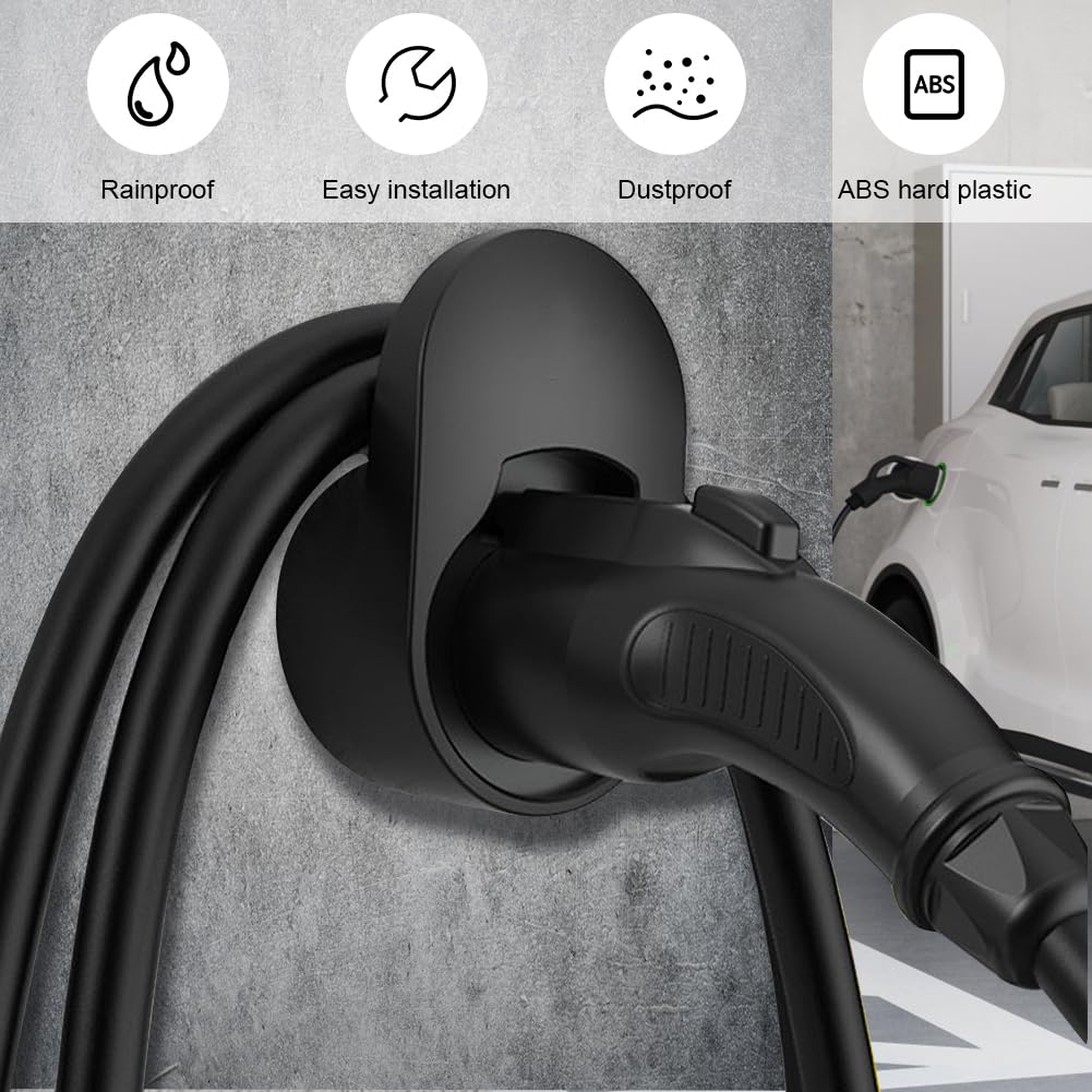Uchwyt ścienny typu 2, kabel do ładowania, uchwyt ścienny, uchwyt na kabel, uchwyt na kabel do ładowania, uchwyt na kabel typu 2, uchwyt na wtyczkę, uchwyt ścienny, kompatybilny ze wszystkimi normami