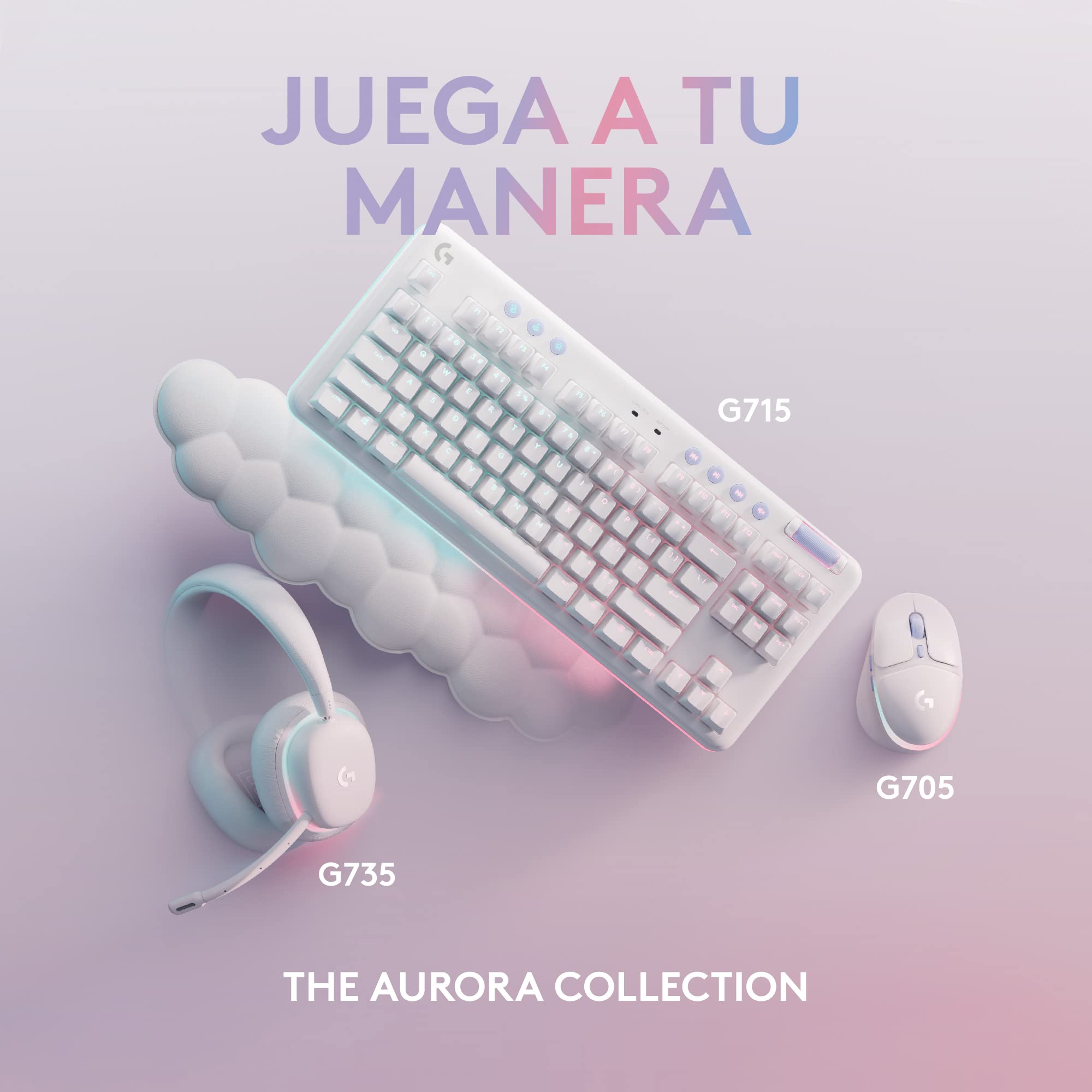 Logitech G G713 Teclado Para Gaming Con Cable Con Iluminación LIGHTSYNC RGB | Interruptores Táctiles (GX Marrón) Reposamanos Para Teclado, Con PC y Mac, Blanco Niebla, QWERTY US INT'L - Niebla blanca