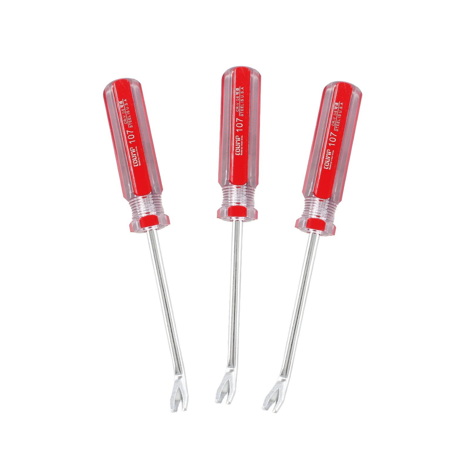 3pcs Tack Lifter, Nail Staple Puller Remover, Tack Puller Screwdriver Tack Rivet Remover Tool, V Tip Pry Screwdriver Removal Tool (7.4" Length)