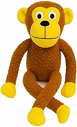 Macaco de Pelúcia Grande com Apito Brinquedo Mordedor para Cachorro