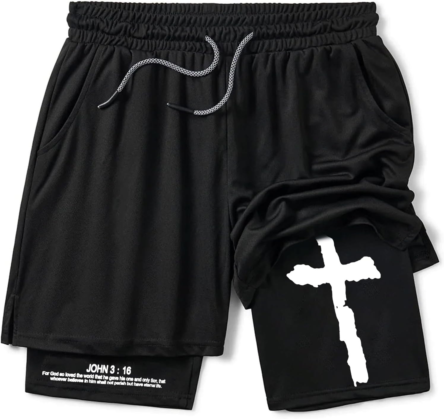 OEBLD Mens Athletic Shorts 2-in-1 Gym Workout Running 7'' Shorts with Towel Loop