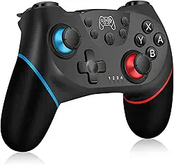Controlador sem fio para Nintendo Switch &Switch Lite, Bluetooth Switch PRO Controlador Gamepad com Dual Shock, 6-Axis Gyroscope, Turbo - Preto