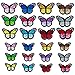 NATUCE 24 Pezzi Farfalle Toppe Termoadesive, Adesivi Ricamato Distintivi in o Toppe Termoadesive Tessuto Applique Patch per Vestiti, Giacche, Zaini