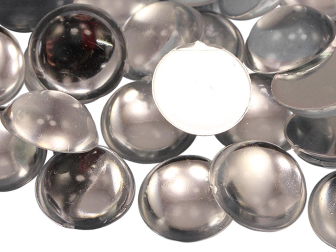 Allstarco Crystal Clear .Ac 13Mm Flat Back Acrylic Cabochons Plastic Gems For Crafts Costume Embelishments Card Making Jewels Jewelry Making Supplies Cosplay Jewels - 50 Pieces
