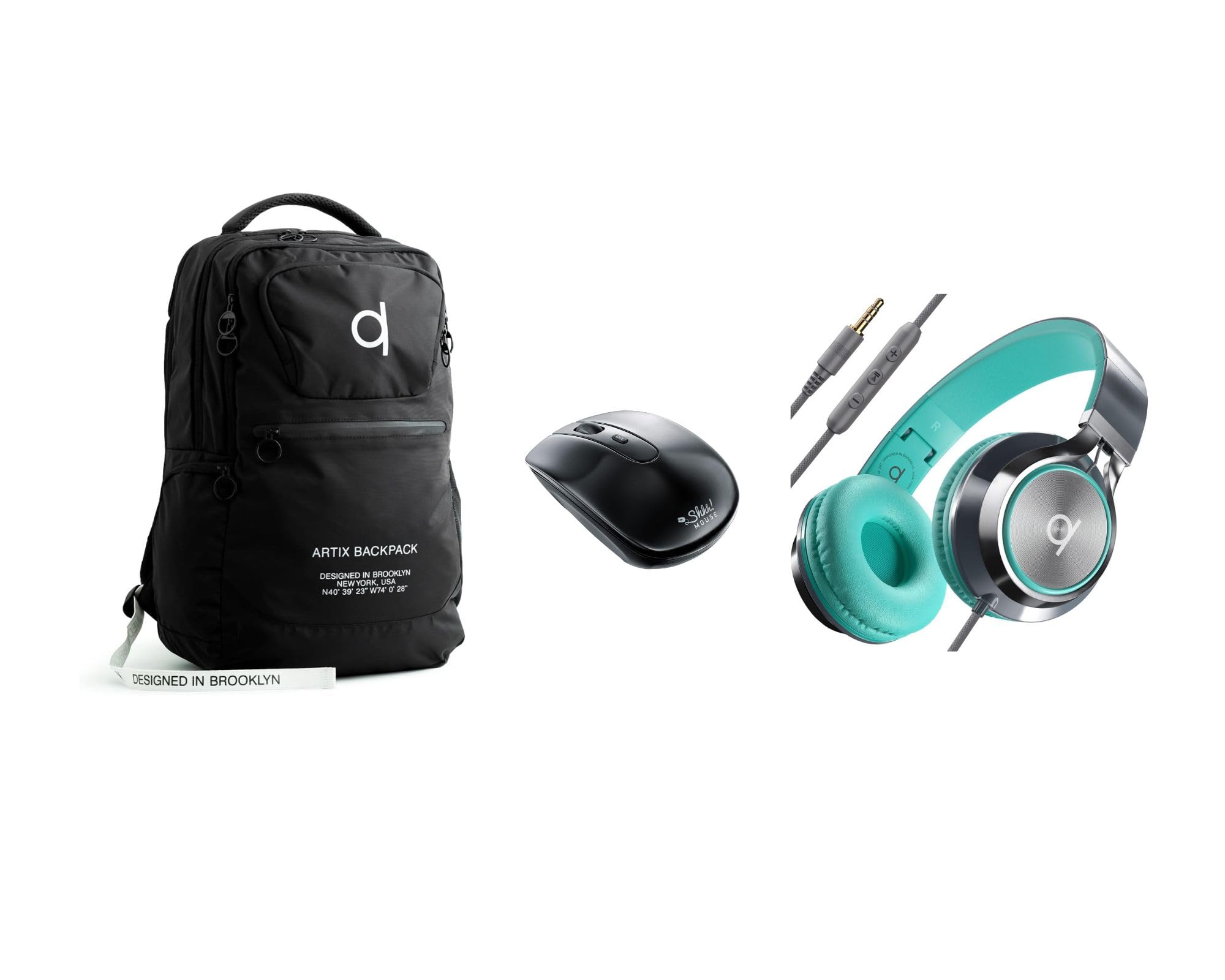 SHHHMOUSE Save 15% on Ultimate Laptop Accessory Set: Silent Wireless Mouse, Waterproof Laptop Backpack, and Noise-Isolating On-Ear Headphones Perfect for School & Office