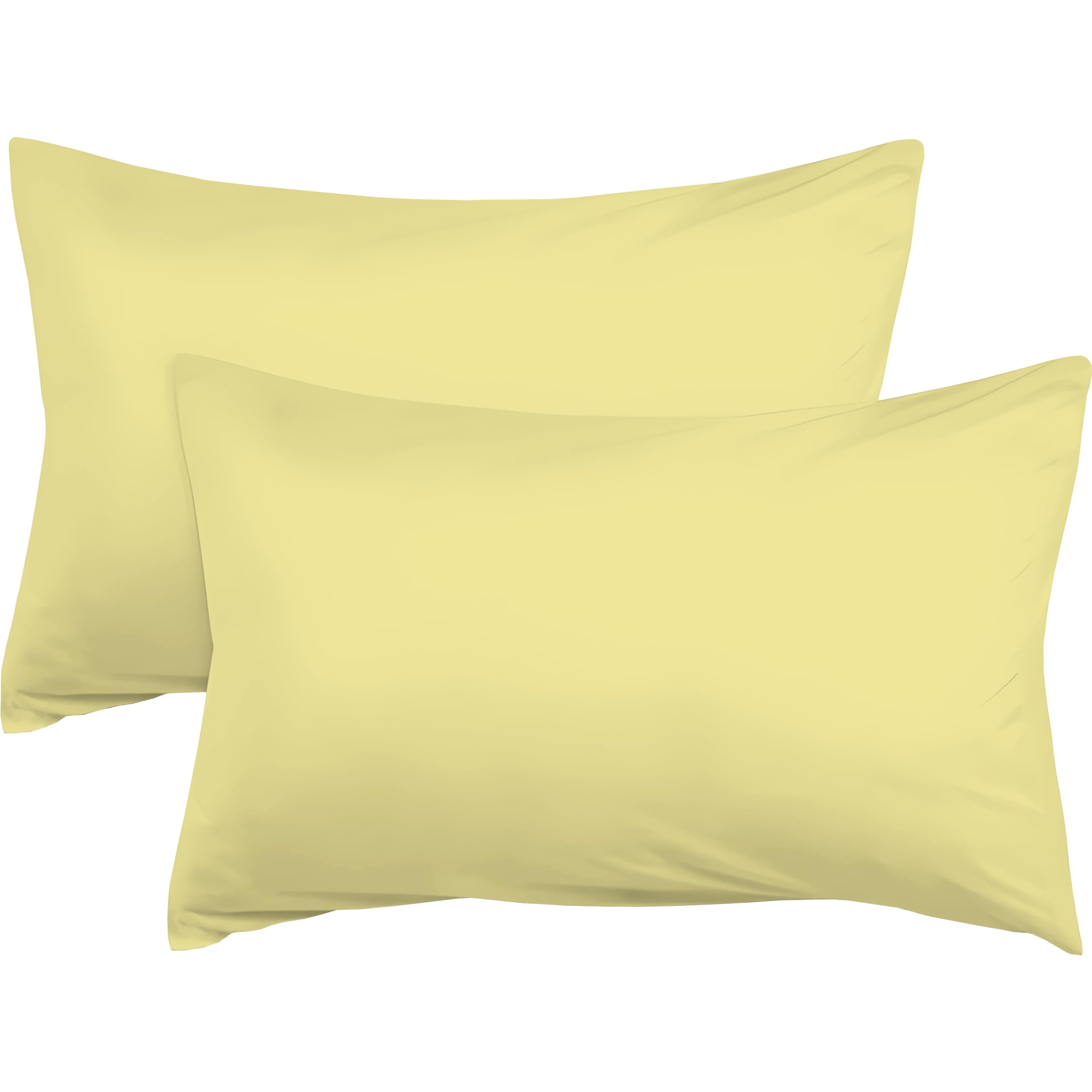 R&Z Lemon Plain Dyed Luxury Polycotton Housewife New 2 X Pillow Cases (Lemon)