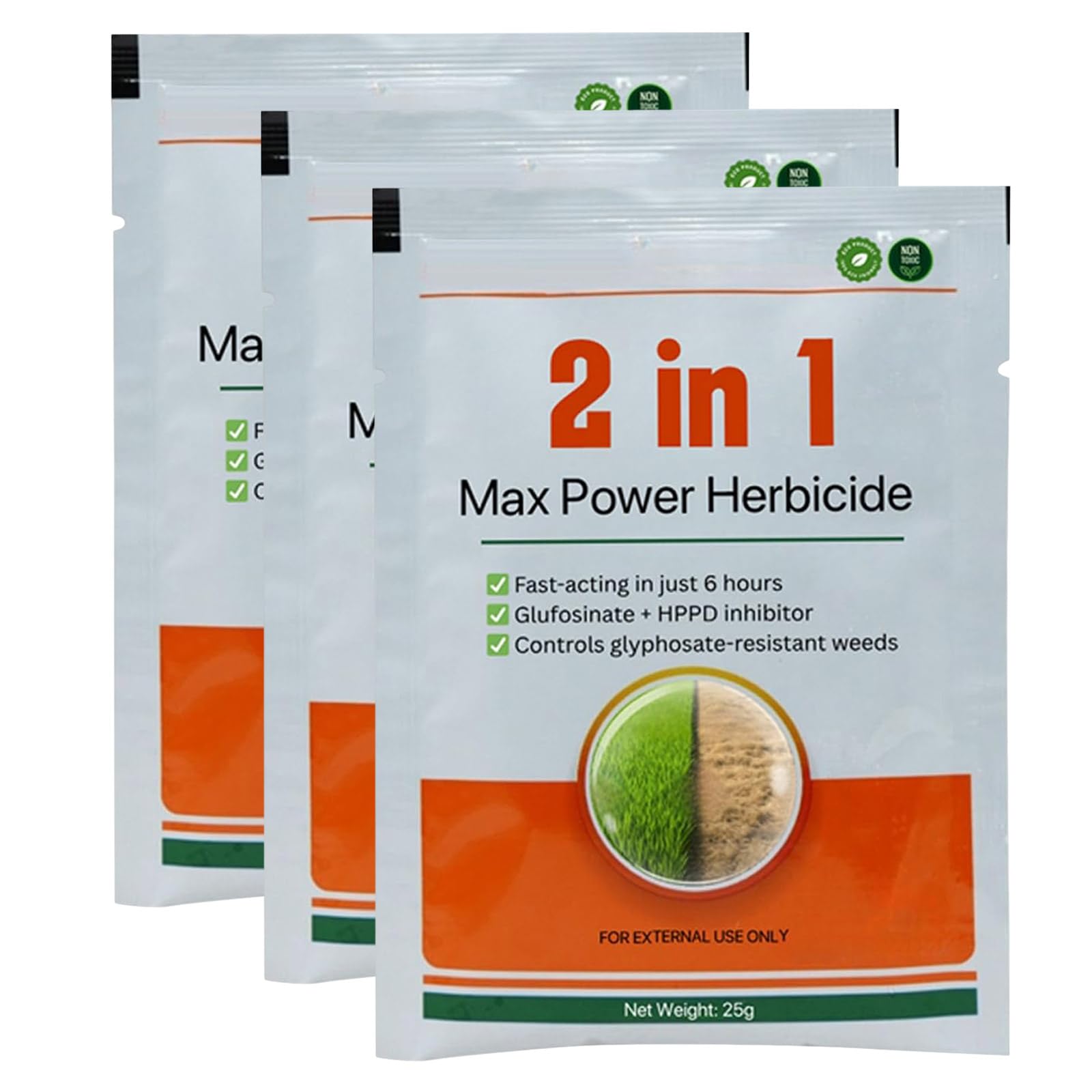 2 in 1 Max Power Herbicide, Fast-Acting Weed Killer, Glufosinate and HPPD Inhibitor, Controls Glyphosate-Resistant Weeds