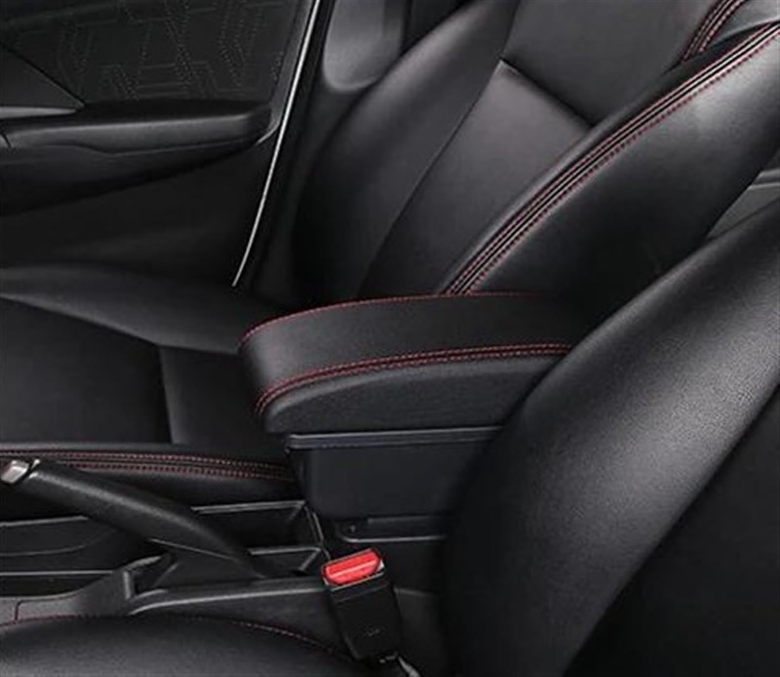 NOHEEU Car Center Console Storage Box Multifunctional Armrest Interior Accessories For SX4 2011-2022(A1 Black red NO USB)
