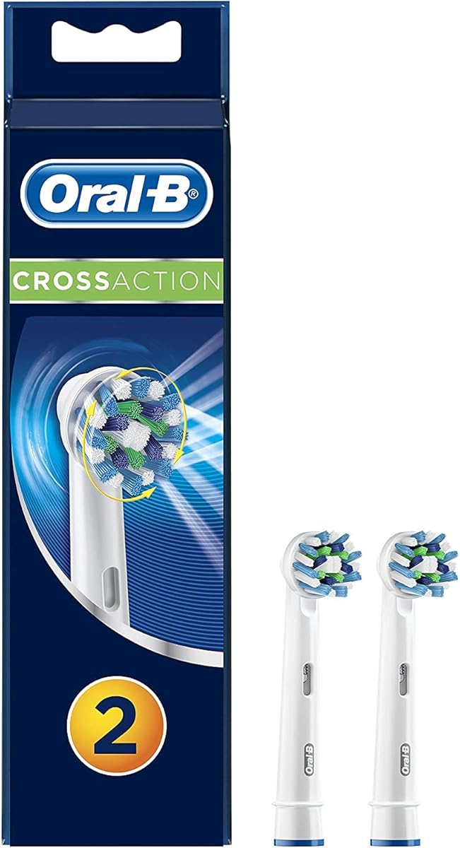 Oral-B Cross Action Electric Toothbrush Replacement Brush Heads Refill, 2 Count