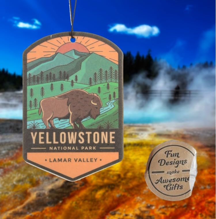 Image of Outdoor Adventure Car Air Freshener 3 Pack Scented With Premium Oils By Fresh Fresheners (Yellowstone National Park)
