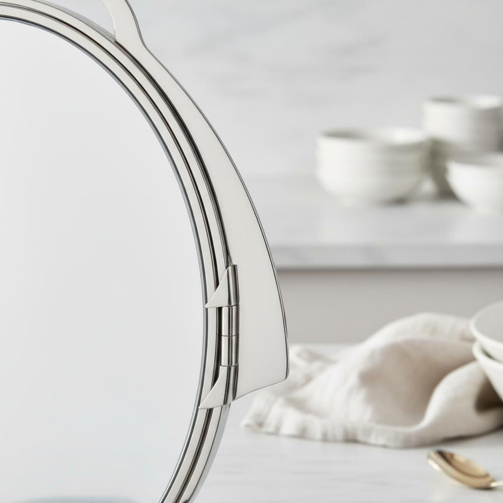 Alzatina Pieghevole a 3 Piani Salvaspazio Vassoio da Portata in Acciaio Acciaio Inossidabile Design Moderno Centrotavola a 3 Vassoi per Buffet, Feste, 45-20-28cm, Espanso