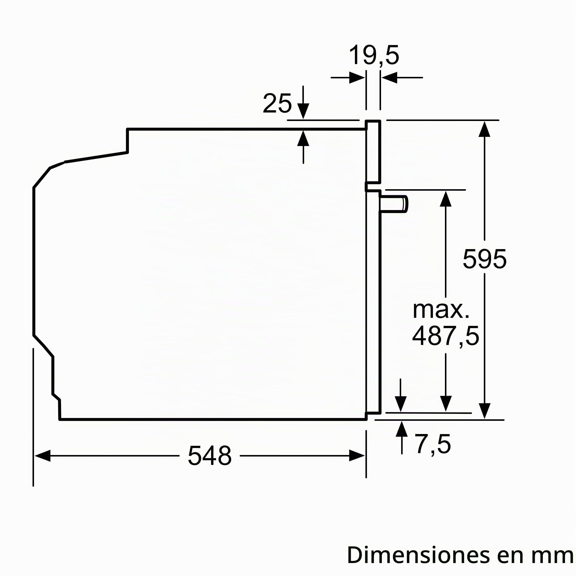 Bosch HQA574BB3 Serie 4, Horno con vapor empotrable, pirólisis: limpieza del horno sin esfuerzo, pantalla LED roja, 10 programas automáticos, negro, 60 x 60 cm