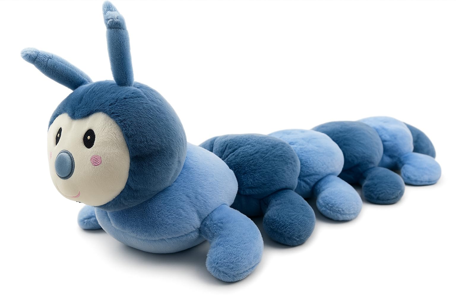 Mel-O-Design Przytulanka gąsienica 60 cm, niebieskie gąsienice, pluszowa zabawka, miękka, długa, miękka zabawka do przytulania, słodki prezent dla dzieci (niebieska)