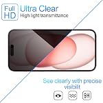 3 Pack Protection de l'écran de confidentialité pour iPhone 15 [Verre trempé anti-spy], Ultra HD, Anti-rayure, sans bulles, installation facile 9H Verre de protection pour iPhone 15