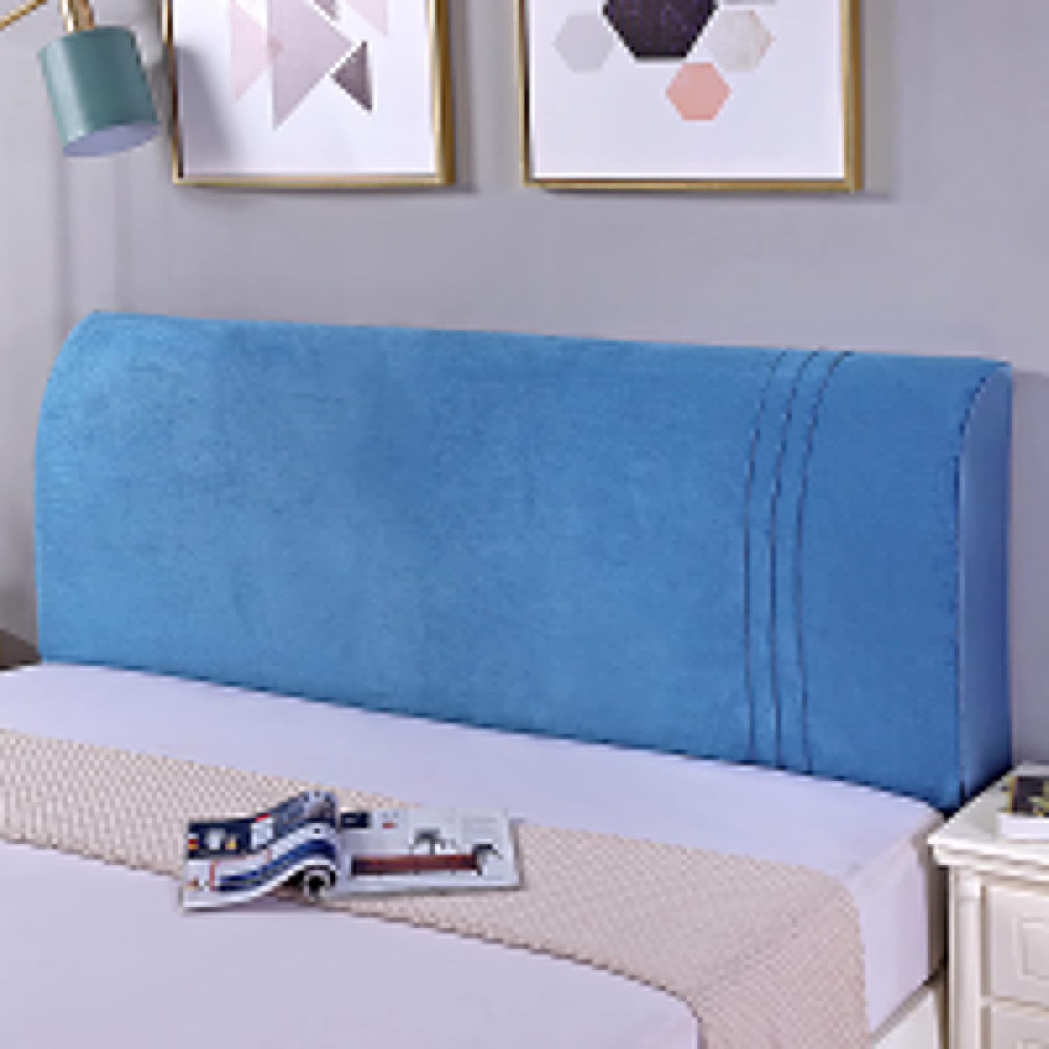 Headboard Slipcover for Queen/Twin/King/Full Size,Stretch Bed Headboard Slipcover Covers, Dustproof Protector Cover,for Bedroom Decoration(120/150/180/200/220cm), Blue, 120 cm/47.2 in