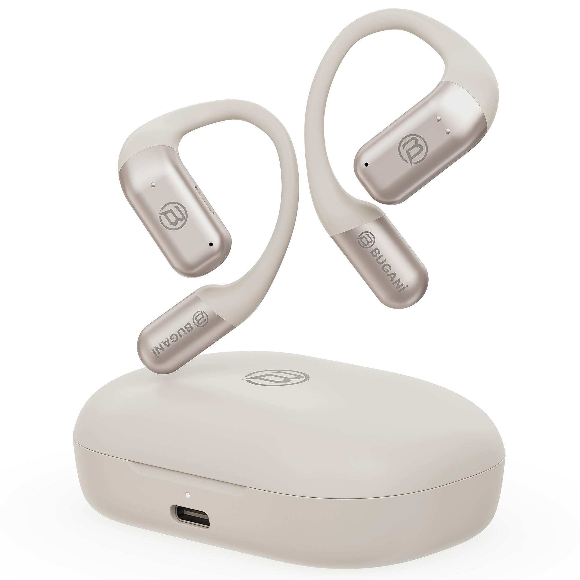 BUGANI Open Ear Headphones Bluetooth Earbuds Wireless Ear Buds | Bluetooth 5.4 60H Playtime ENC Clear Calls IPX5 Waterproof Lightweight Comfort Fit Sports Running Cycling