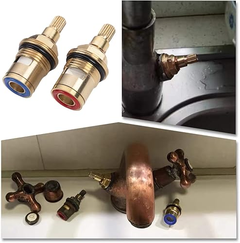 Miniatura 8 de Válvulas de grifo de repuesto de 12 pulgada de cuarto de vuelta, cartucho de disco de cerámica de latón, válvulas de grifo, repuesto para grifo