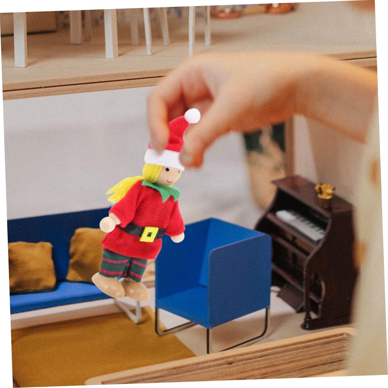 GALPADA 9 Piezas Marionetas de Mano Familia Mini Muñecos Juguetes Creativos para Desarrollo de Habilidades Comunicación y Imaginativo Navidad