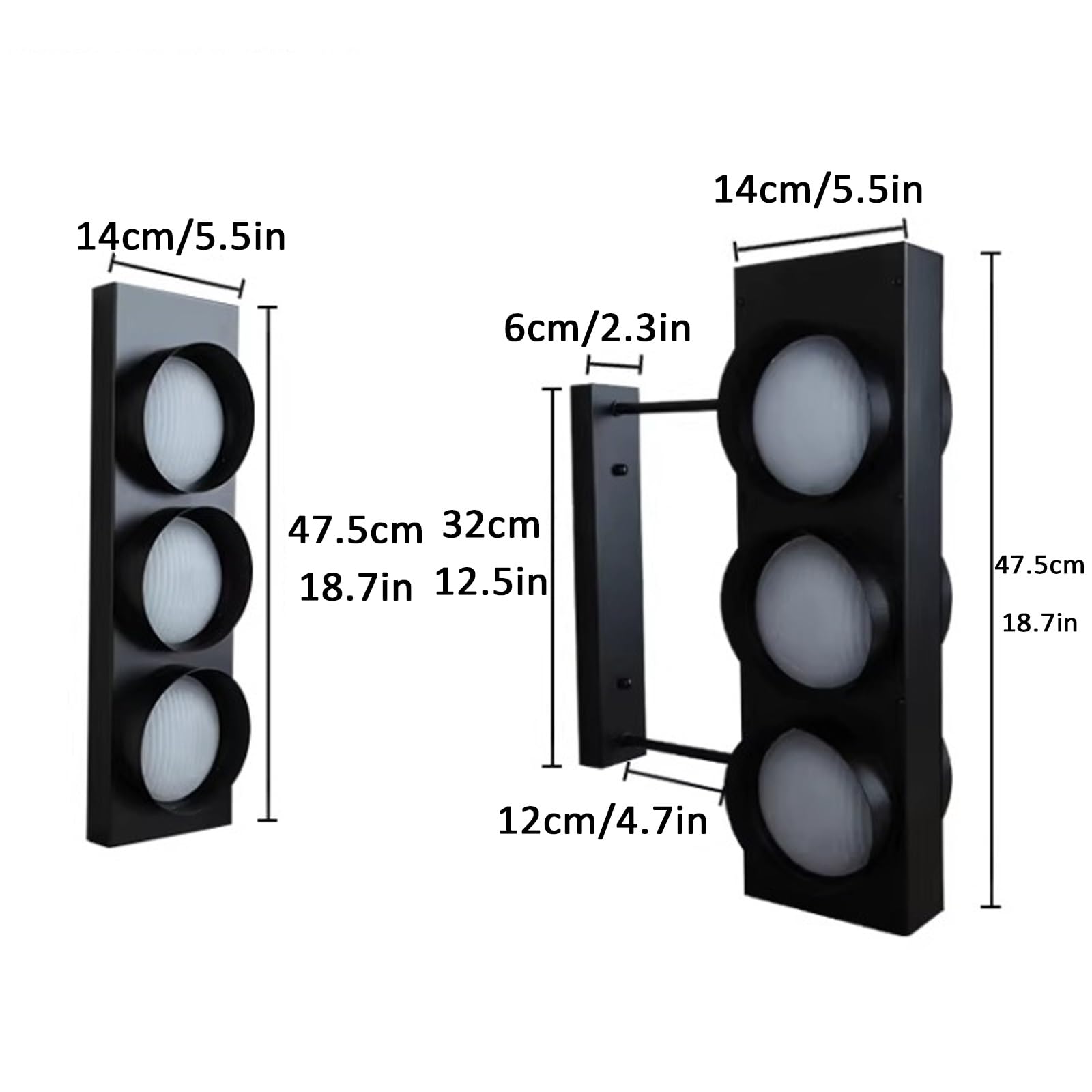Lampa ścienna w stylu retro - przemysłowa pionowa dekoracyjna lampa ścienna z pilotem do barów, kawiarni, pokoi zabaw i dekoracji wnętrz - unikalny design na jednej uczelni