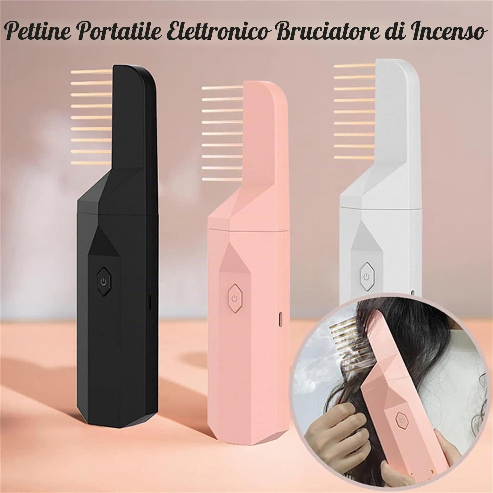 Bruciatore di Incenso a Pettine, Bruciatore di Bakhoor per Capelli, Diffusore di Bakhoor per Capelli, Bruciatore di Incenso per Capelli, Pettine Elettrico per Capelli, Bruciatore Elettrico di Incenso