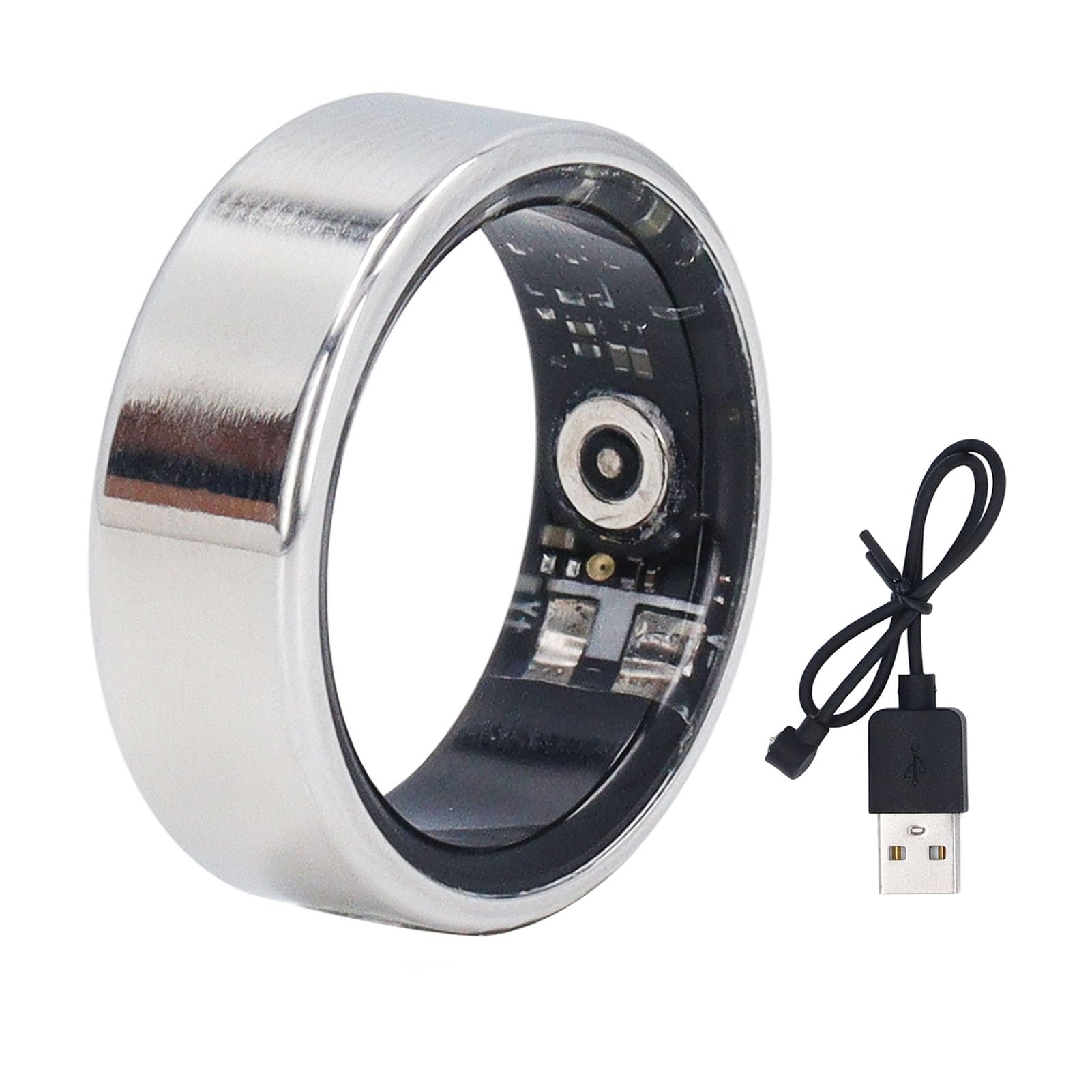 Hilitand Smart Ring Fitness, Waterproof Sleep Tracking Pedometer with Shake to Take Photos, Multi Functional Health for a (Size 8)