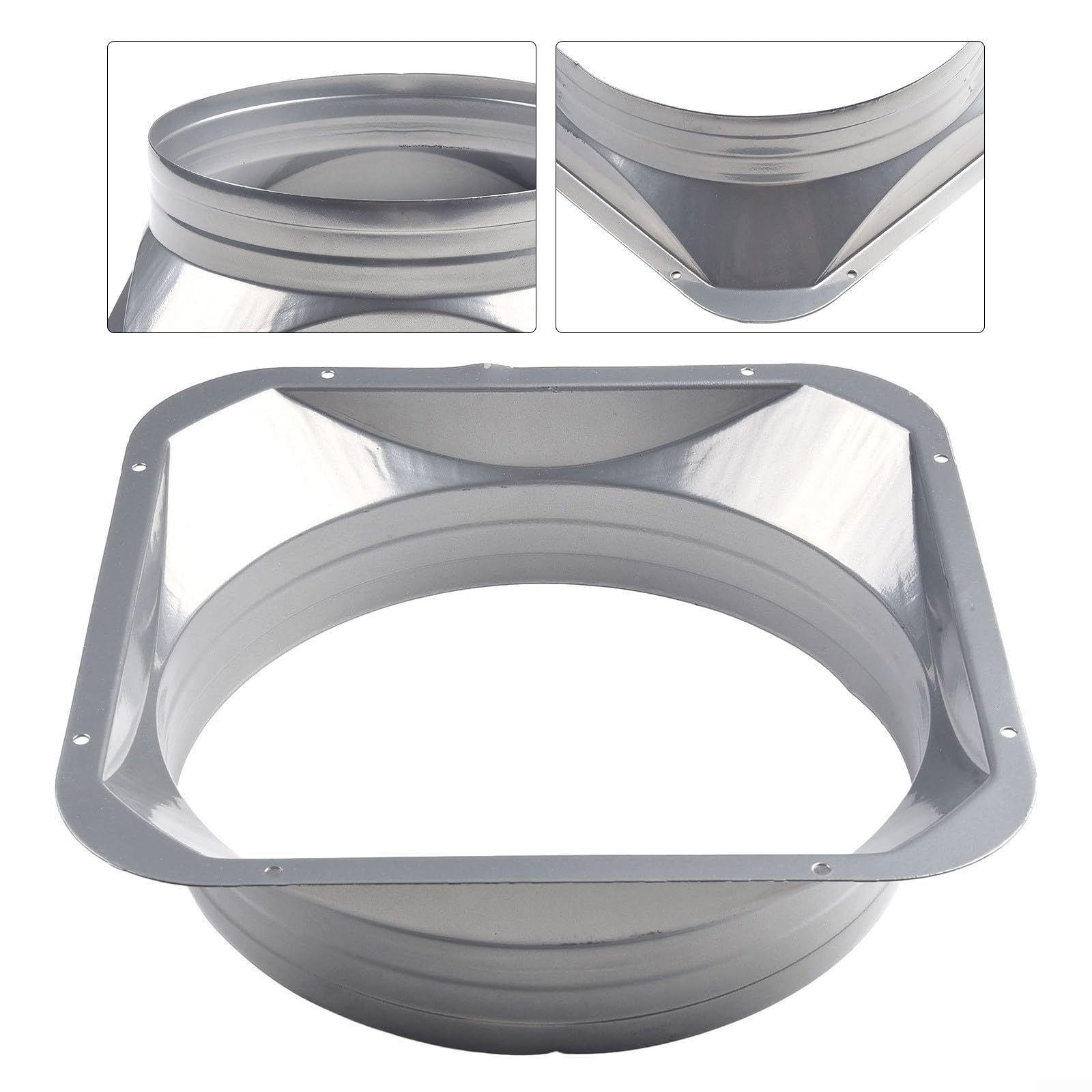 Brida de metal de ventilación de aire, Brida de conector de conducto, Tubo de brida Conector de manguera de ventilación de aire Conducto de escape, Brida de manguera de escape cuadrada, 250 mm