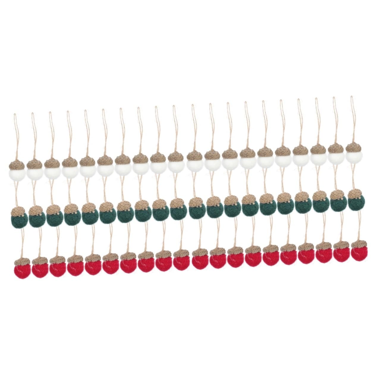 TOPBATHY 2 Juegos Bola De Bellota De Fieltro De Lana Manualidades Navideñas Christmas Tree Xmas Tree Adornos Navideños Luces De Hadas Decoración Colgante De Navidad 30 Piezas * 2