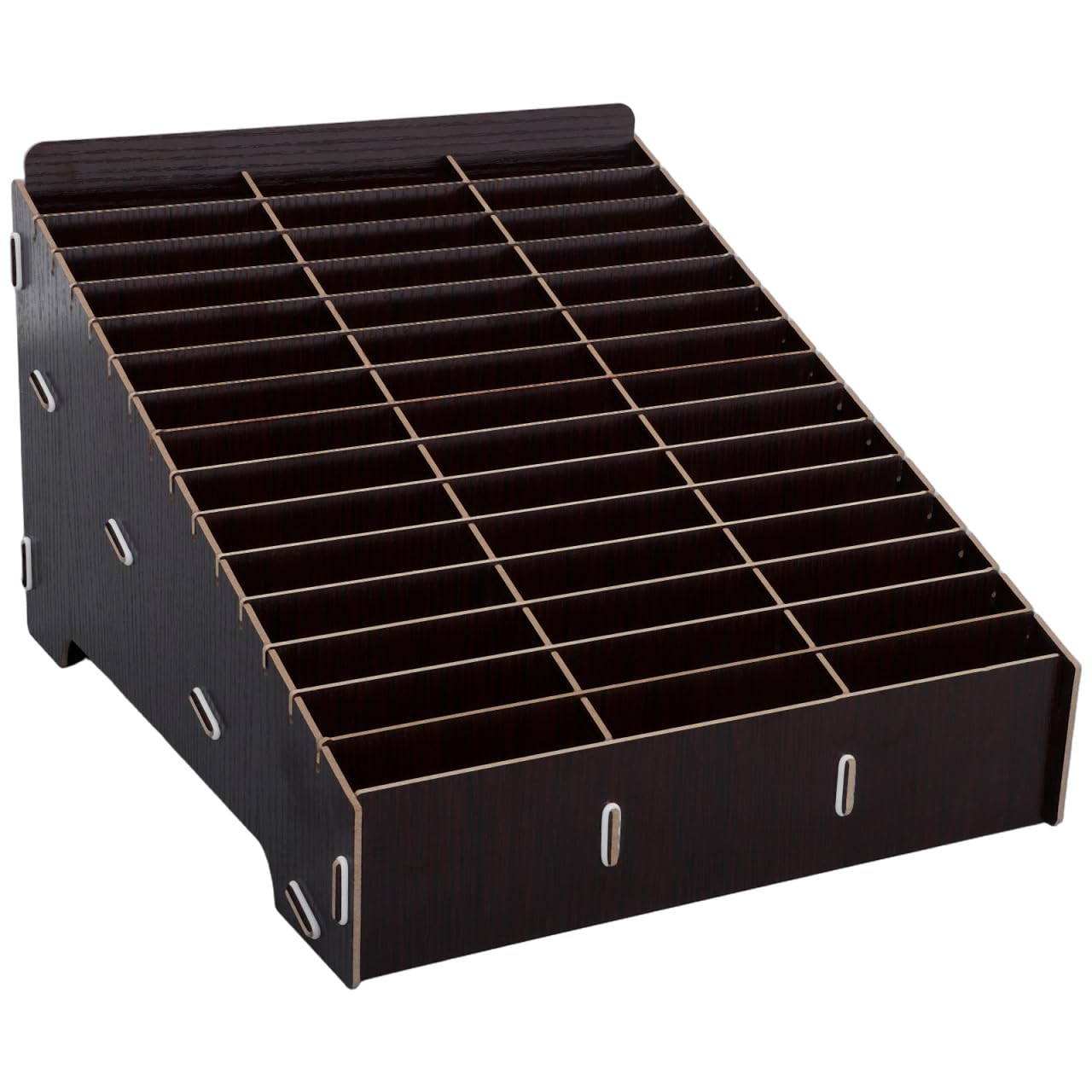 Cabilock Handy-Aufbewahrungsbox Holz mit 45 Fächern - stabiles Handyhotel für Klassenzimmer & Büro, Lehrerbedarf Handygefängnis für Schule & Meeting, Smartphone-Organizer & Schreibtisch-Ordnungssyste