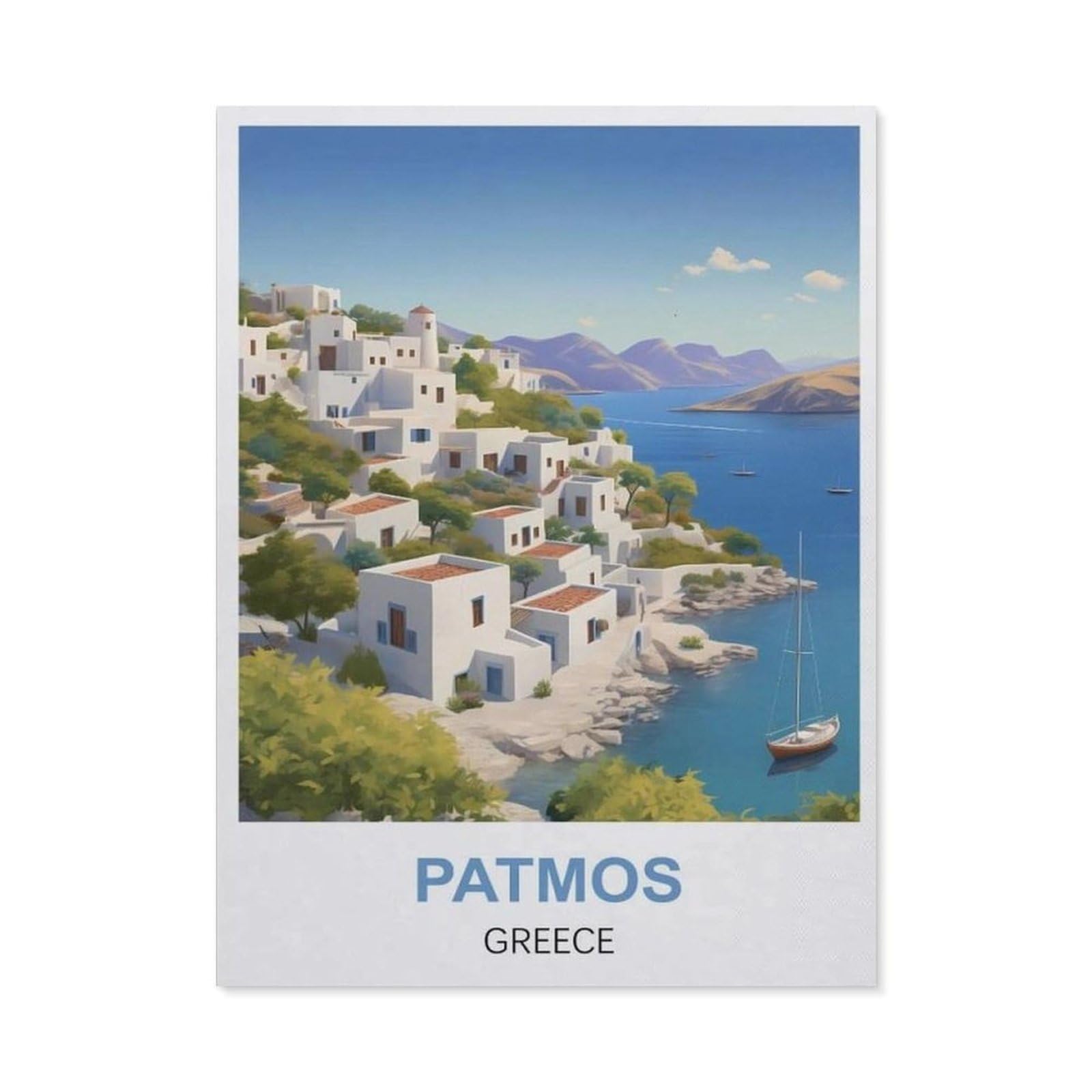 BEAYODKP DIY Diamond Art Kits，Patmos Greece（30x40cm）