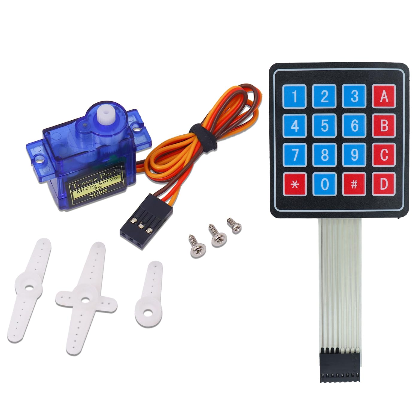 Electronic Spices Combo of SG90 Servo Motor & 4X4 Matrix Membrane Keypad Switch-image-39