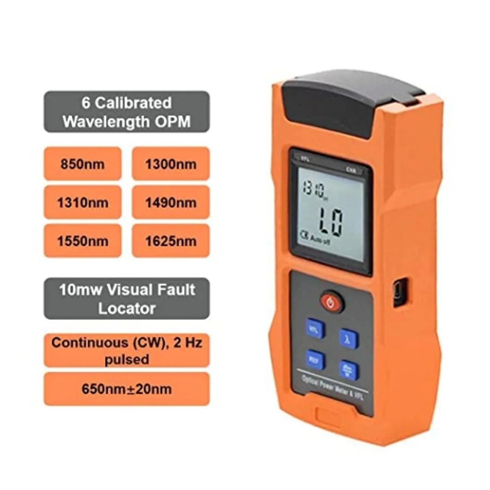 Testeur de Fiber Optique 2 en 1 TL563,-70 à + 10DBm, 8-10km, localisateur visuel de défauts VFL, Compteur de Puissance Optique Portable Haute sensibilité
