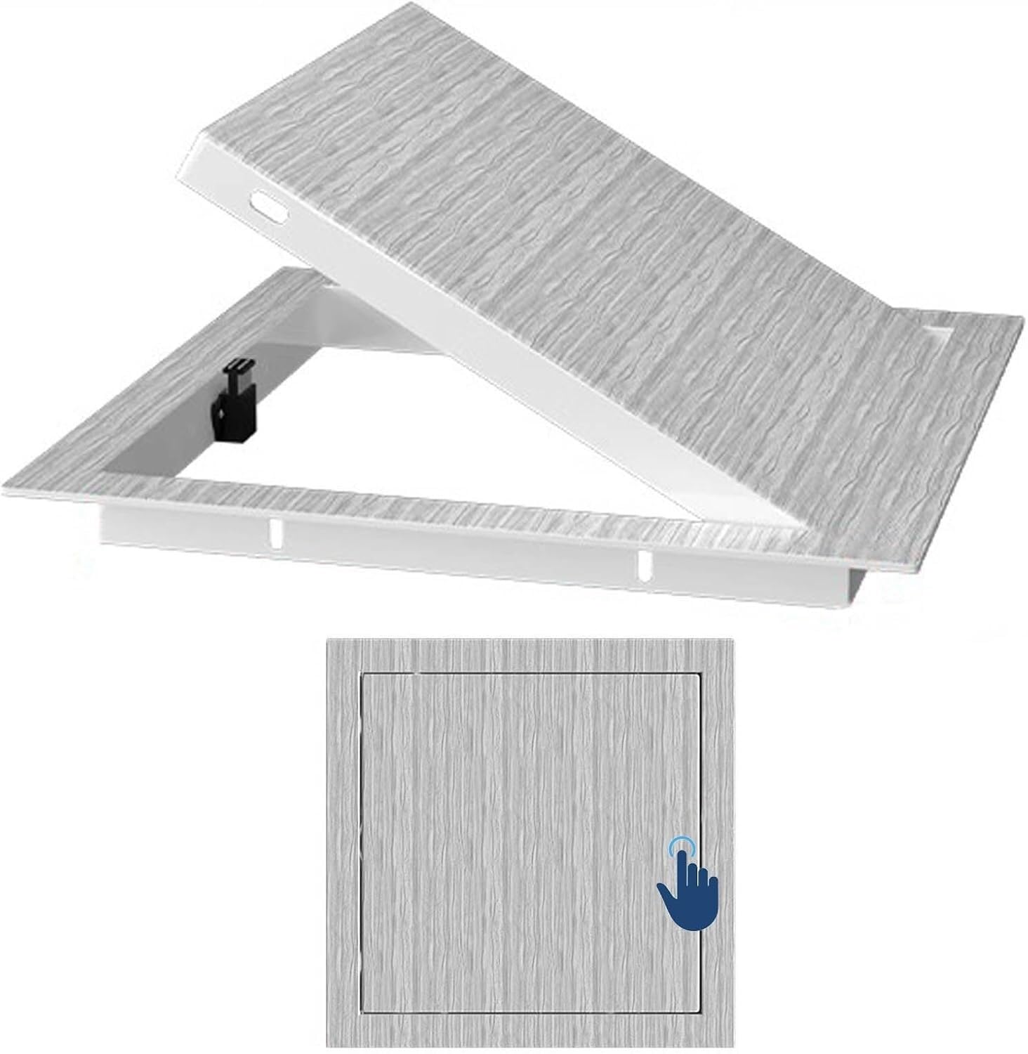 Cucce F Pipe Inspection Hatch Access Panel Wall Wood Grain, Concealed Hatch Door With Click Open/Close(,15X15cm/6X6in)