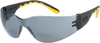 CAT TRACK Safety Glasses with Bifocal Readers, Clear or Smoke Lens, Anti-Fog, +1.0, +1.5, +2.0, +2.5, +3.0 Diopters