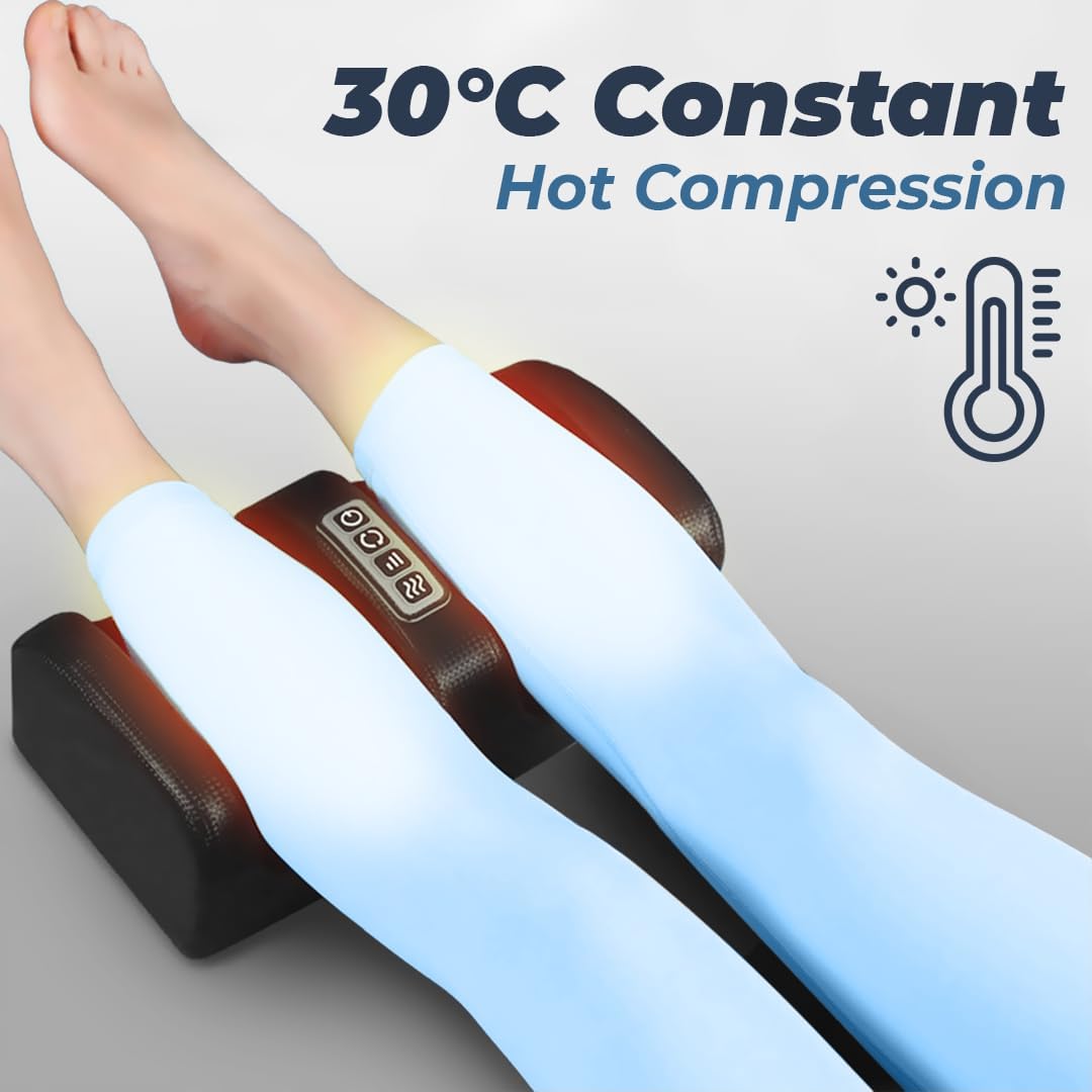 Flexnest 2026 Newly Launched Heated Calf, Foot and Leg Massager Machine for Home - Pain Relief Massage for Legs Zen Massager Black 4