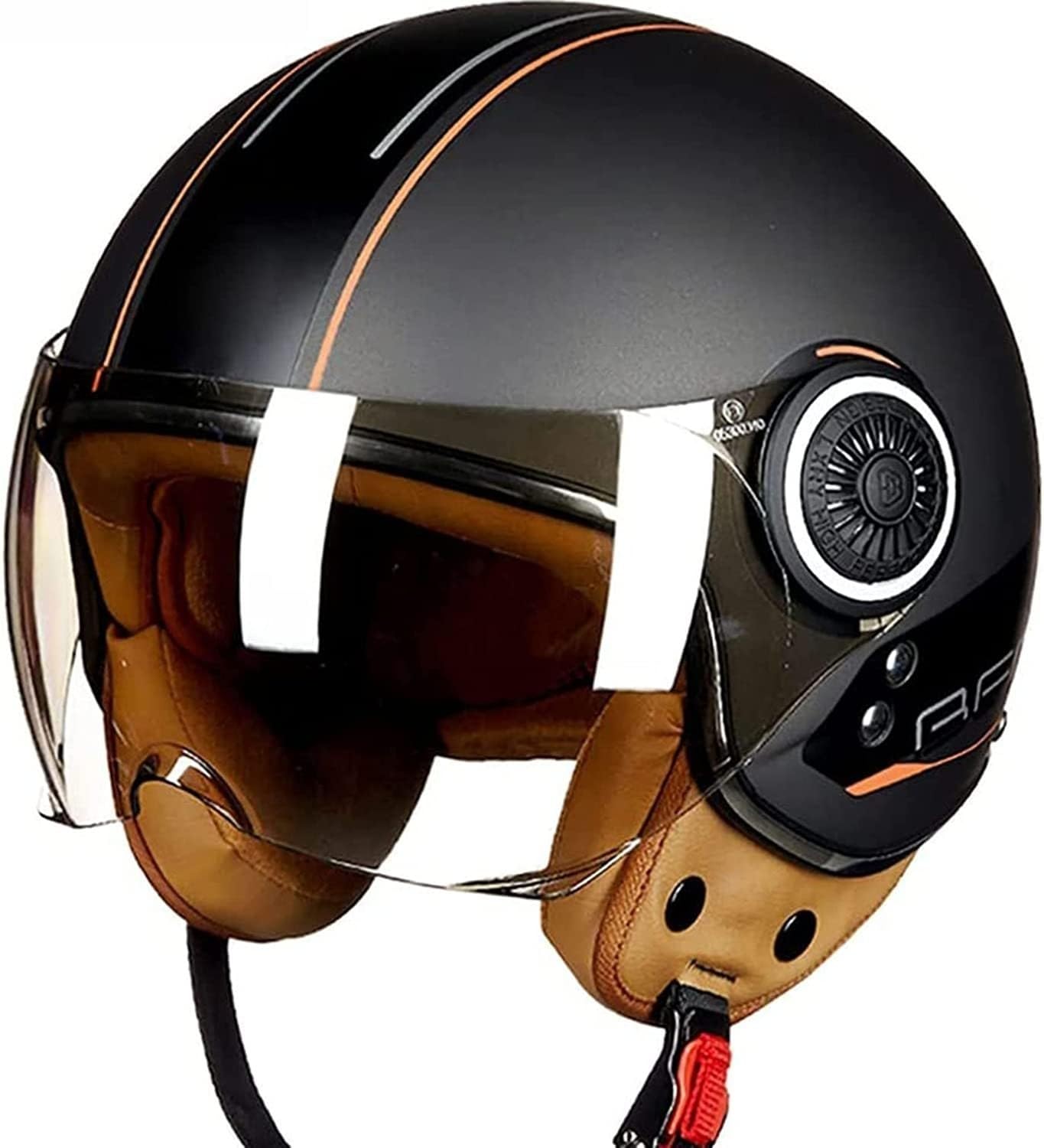 Casque de scooter rétro avec visière pour rouler en ville en été