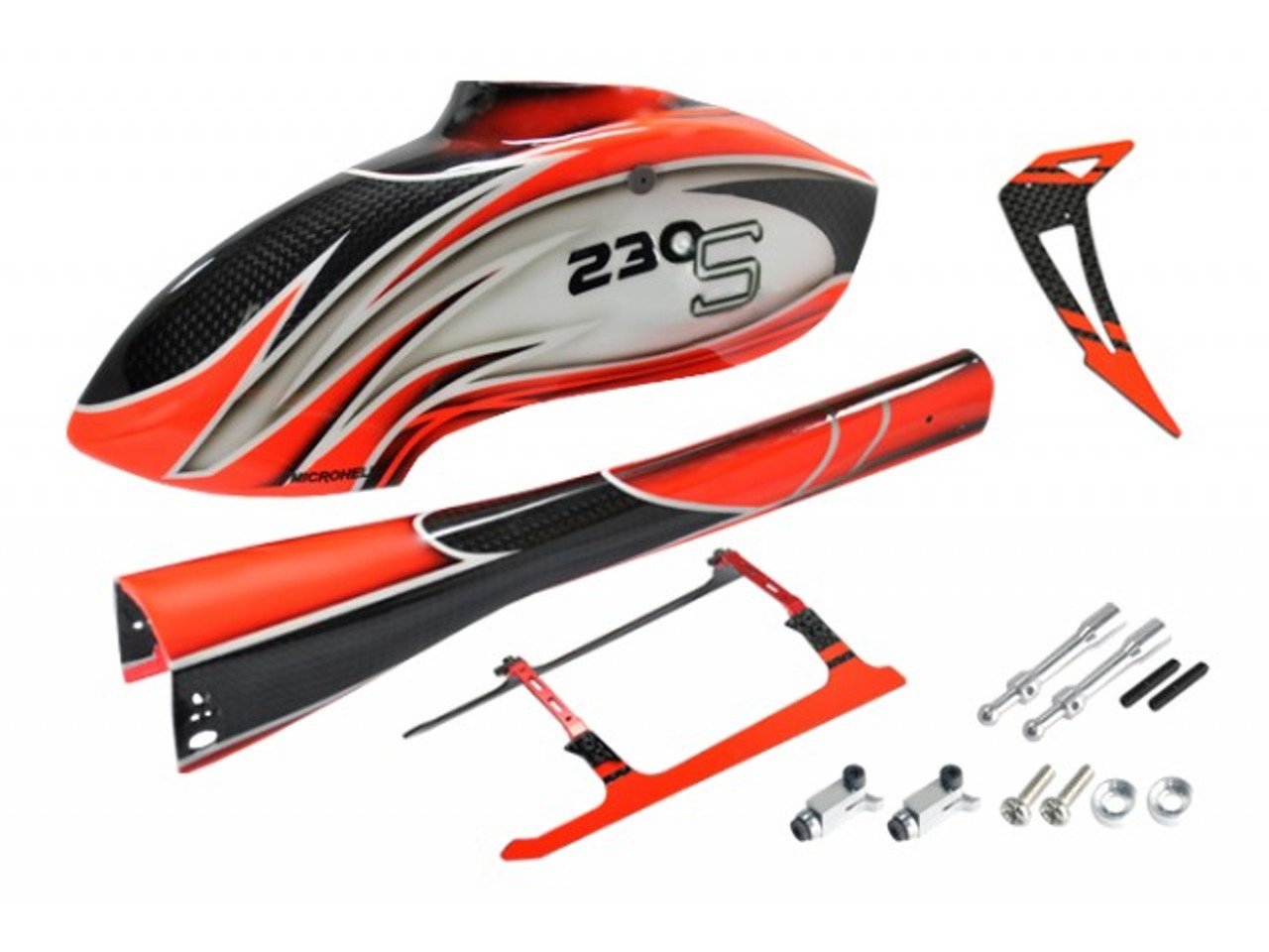 MICROHELI Airbrush Carbon Fiber Masky Fuselage Combo - Blade 230S / V2 / Smart