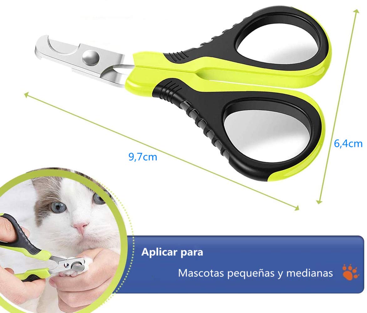Voarge Coupe-ongles professionnel en acier inoxydable pour chiens, petits animaux et lapins, ciseaux en acier inoxydable Design incurvé de 25 degrés