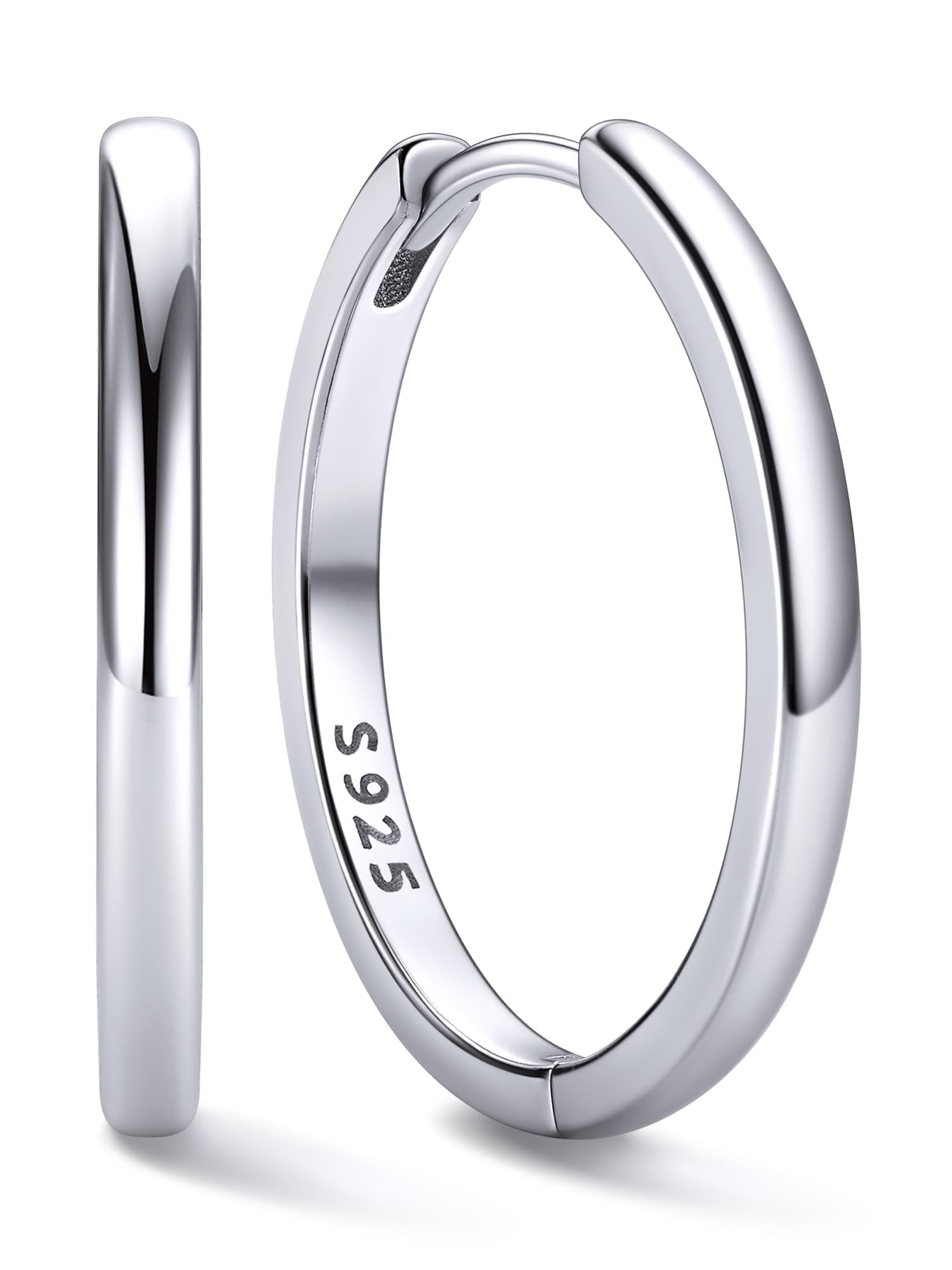 ChicSilver 925 Sterling Silver Huggie Hoop Earrings for Women, 6-20MM Hoops