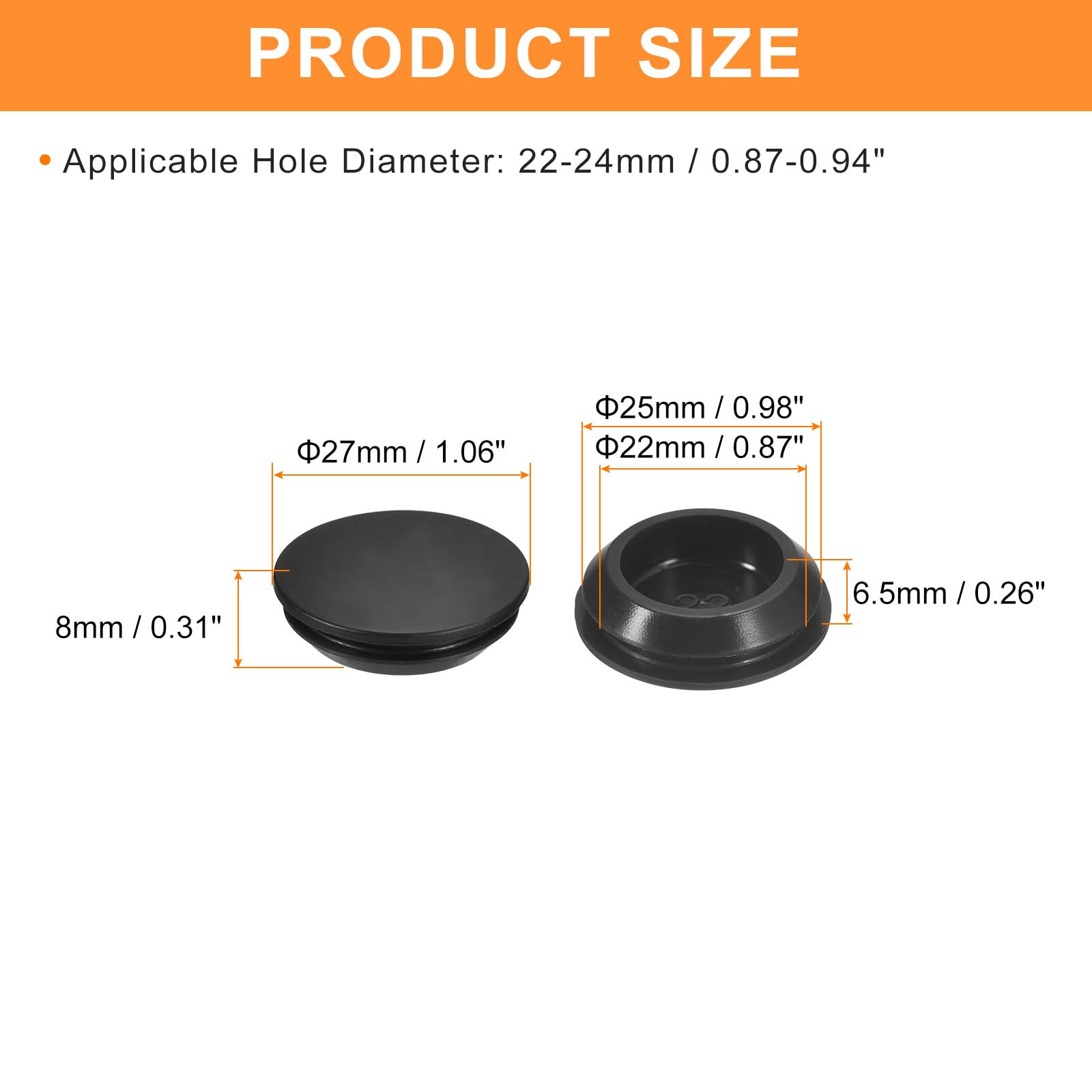 Tappi impermeabili in gomma in silicone a forma di T 30pc per i fori di Tappi impermeabili in gomma in silicone a forma di T 30pc per i fori di