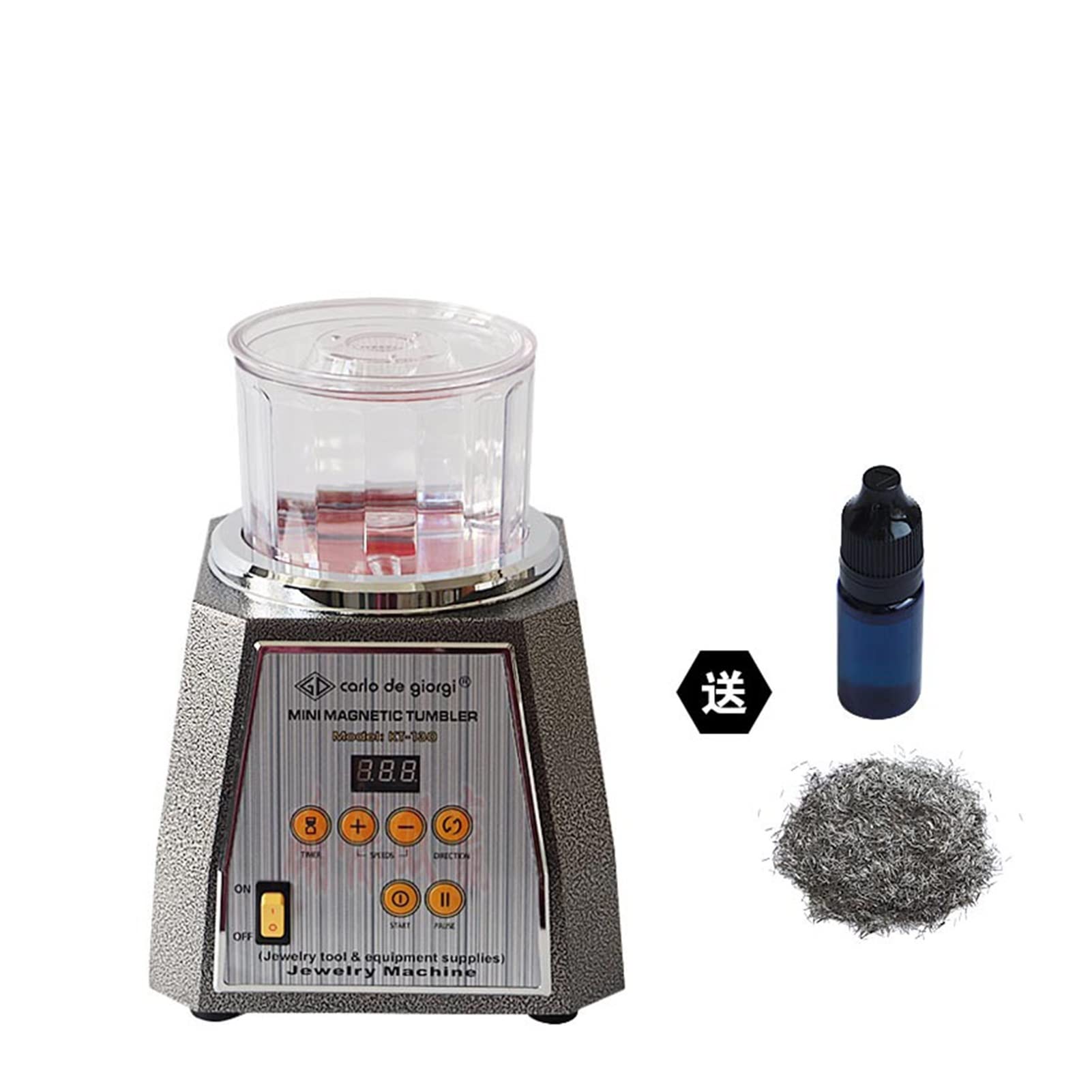 Mjfvn One Color Magnetic Tumbler Jewelry Polishing Machine Diamond Rotary Tumbler,Magnetic Polishing Tumbler Surface Polishing Machine