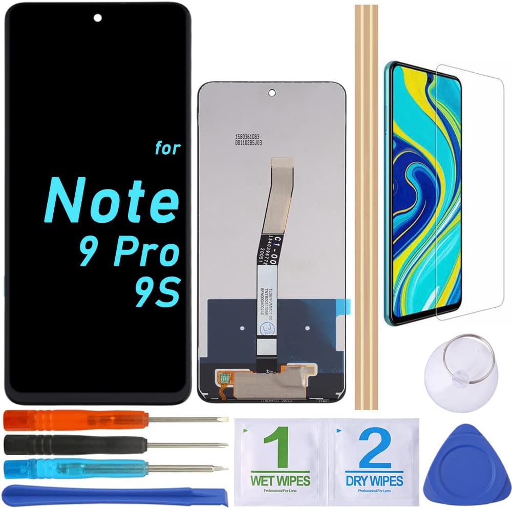 LCD Screen Replacement Touch Display Digitizer Assembly for Xiaomi Redmi Note 9s | Xiaomi Redmi Note 9 Pro (Black)