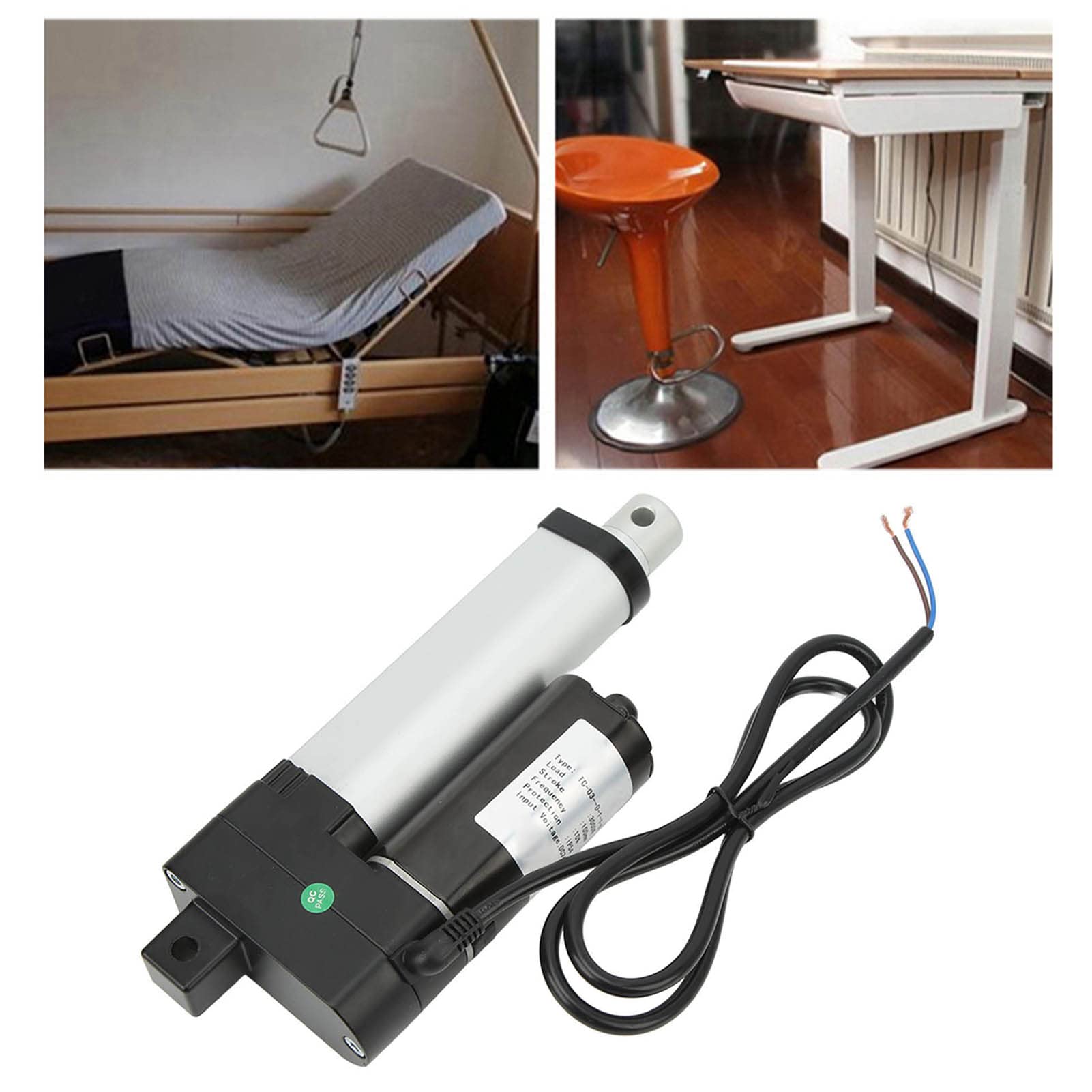 Siłownik liniowy Vomeko o skoku 150 mm, elektryczny silnik siłownika o ciągu 3000N IP54 do systemu podnoszenia, stojak na kamerę, łóżko medyczne, sofa elektryczna (12 V)