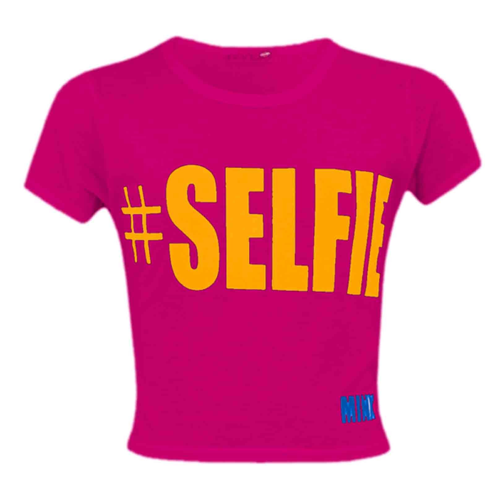 A2z 4 Kids Girls Pink Selfie Crop Top Short - #Selfie Crop Top 11-12