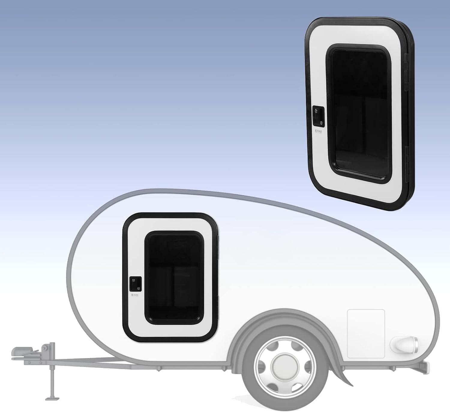Aramox RV Door with Mesh Stainless Steel Heavy Duty Entry Door Double Lock for RVs Trailers Campers and Engineering Vehicles